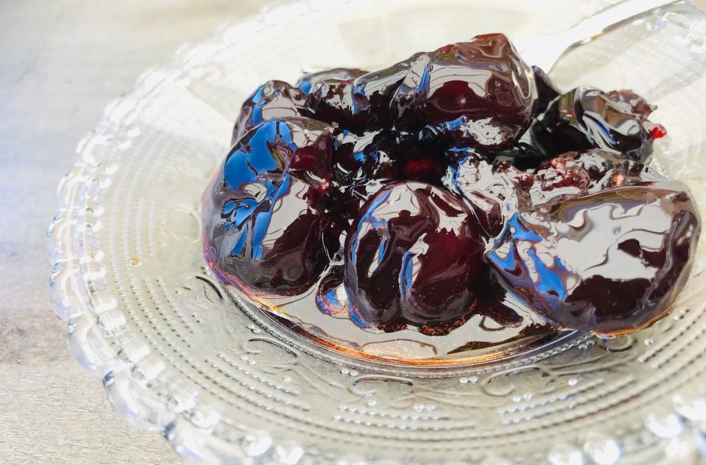 Glykou koutaliou kerasi – Gekonfijte kersen