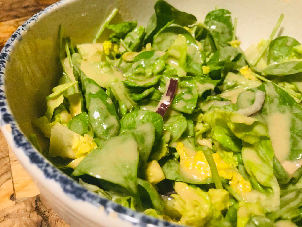 groene salade met tahini Groene salade met tahini