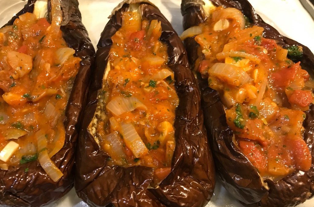 Imam Baildi – Gevulde aubergines