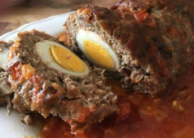 Rolo kima me auga – Grieks gehaktbrood gevuld met eieren